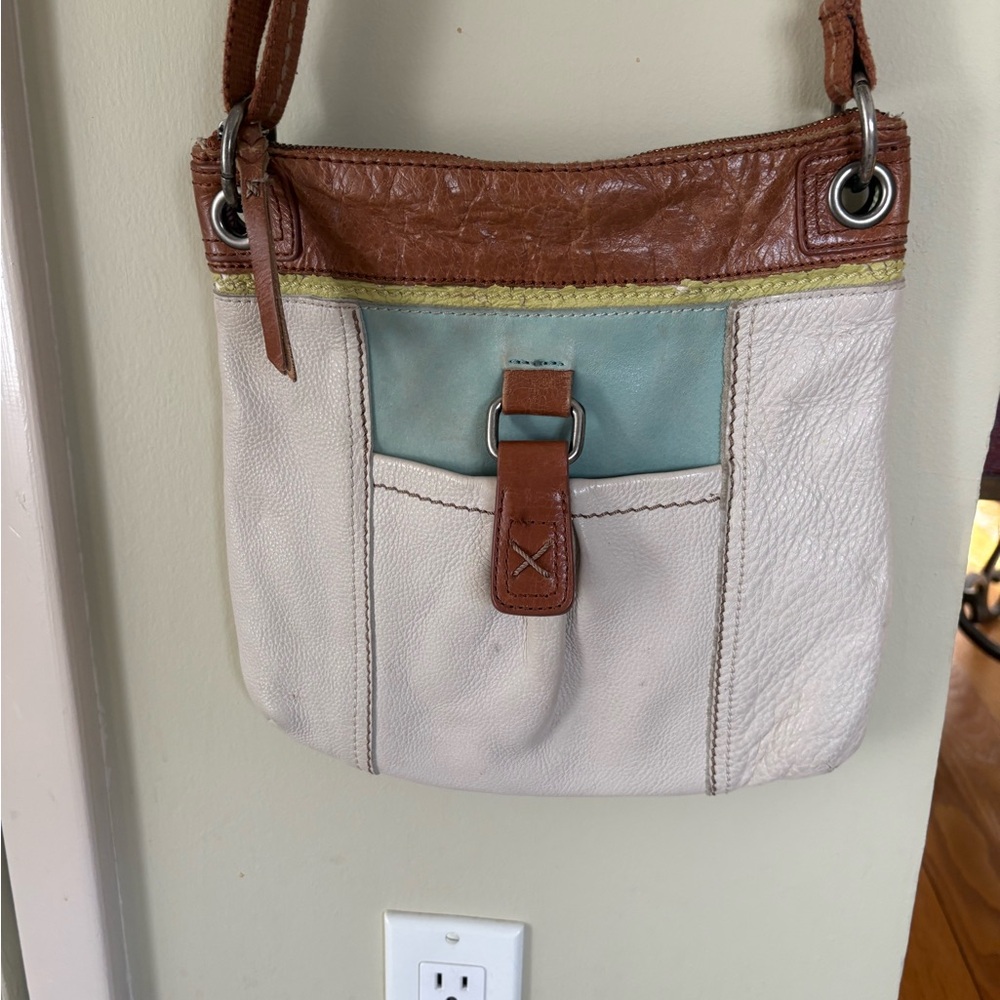 The Sak Brown, Cream, and Blue Crossbody Bag